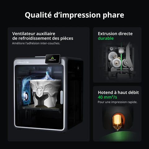Imprimante 3D Creality K2 Plus Combo - Impression Multi-couleurs 16 Couleurs, 350x350x350 Mm, 600 Mm/s - 3